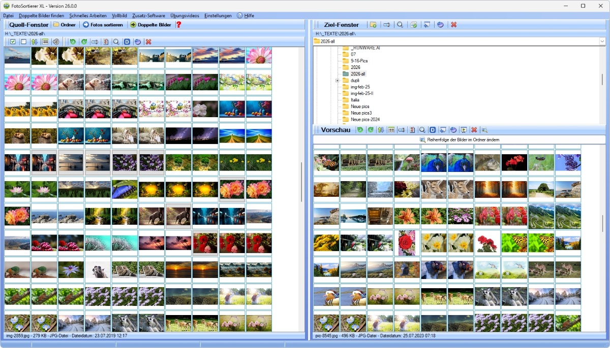 Programm zum Fotos Sortieren